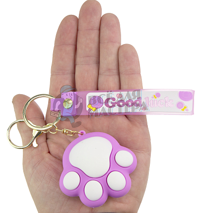 Брелок для ключей "Лапка" цв.сиреневый + карабин