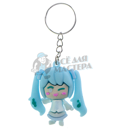 Брелок для ключей "Мику Хацунэ" цв. голубой