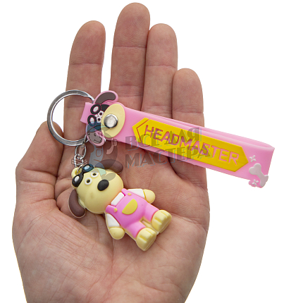 Брелок для ключей "Пёс-работник" + ремешок цв.розовый