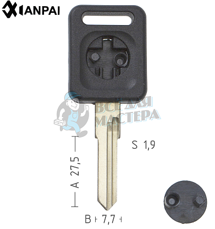 T00HF44PA TP00AU-AHP2 HU49AT0 а/пласт.с мест.п/чип AUDI// - Чертеж