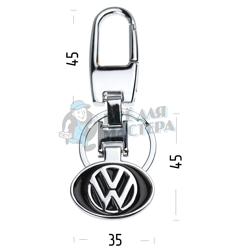 Авто карабин с кольцом для ключей VOLKSWAGEN