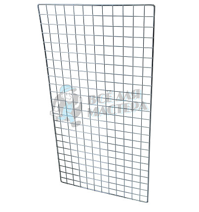 Торговая решетка (сетка) с кронштейнами для оборудования магазина, 1200*600, хром