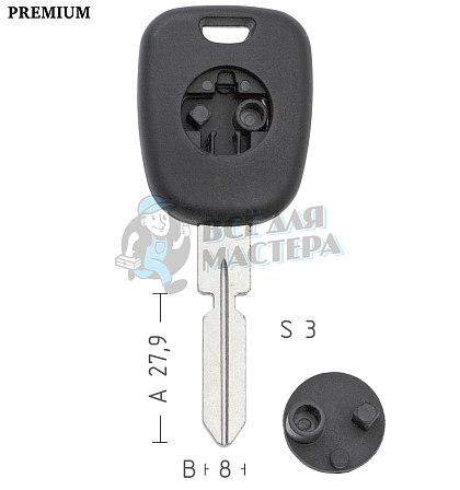 Авто с местом под чип мини колба Mercedes ME2P_HF39P17_HU39P_S48HFP КНР// - Чертеж