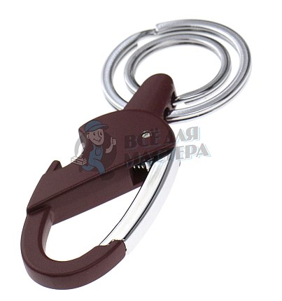 Карабин овальный с двумя кольцами для ключей и открывашкой