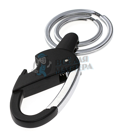 Карабин овальный с двумя кольцами для ключей и открывашкой