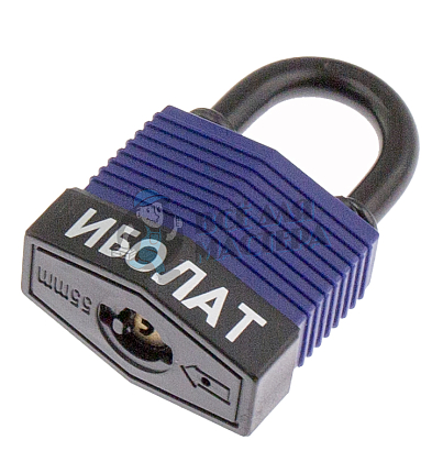 Навесной замок "ИБОЛАТ" 55мм (синий)