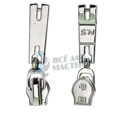 Бегунок для спиральной молнии, тип 5, автомат, цв. никель 16-3