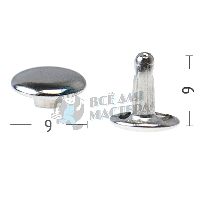 Хольнитены №33,5. 9х9мм, 2-х сторонний, сталь, цв. никель