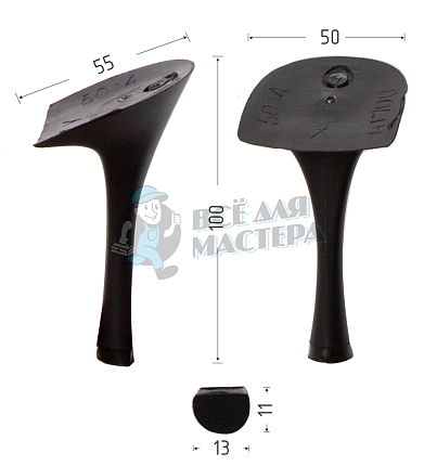 Каблуки ABS (5014) черн.мат. 9,5 см