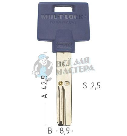 Mul-T-Lock: Профиль 164g+ Original "INTERACTIVE" - Чертеж