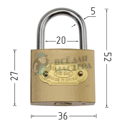 Навесной замок "TRI-GAN" 36мм
