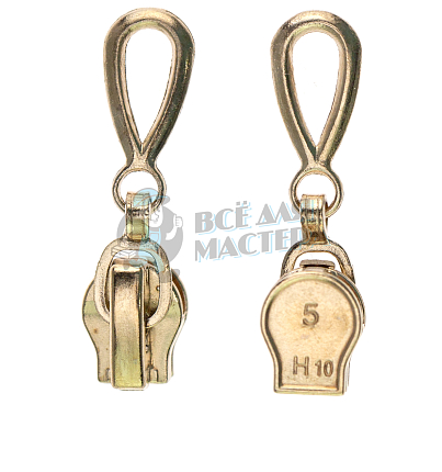 Бегунок для спиральной молнии, тип 5, сумочный, цв.золото