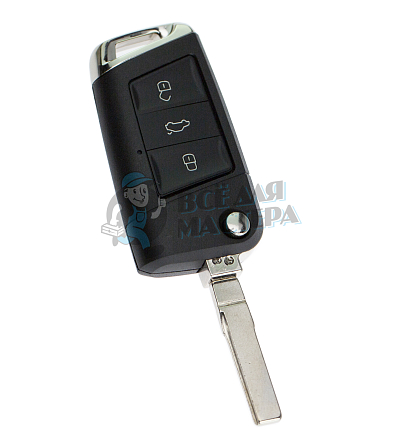 Корпус ключа c лезвием MLHUHAAP4 Volkswagen, 3 кнопки
