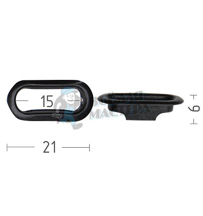 Люверсы овал, 15мм, сталь цв. оксид