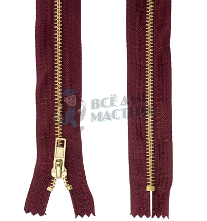 Молния металлическая джинсовая тип 5 18см н/р цв 179 зв латунь