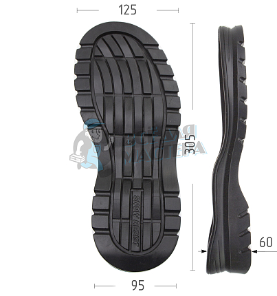 Подошва муж. "Snow Resist", Киров 90185 р. 42, цв. черный