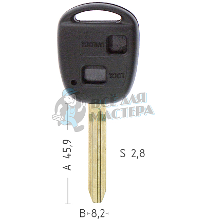 Корпус ключа MLTOYO15P3 2 кнопки TOYOTA