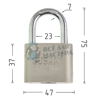 Навесной замок "GUSAMI" 47мм