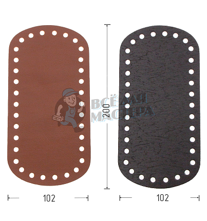 Дно для сумки, овал, цв.корчневый + услиление пластик