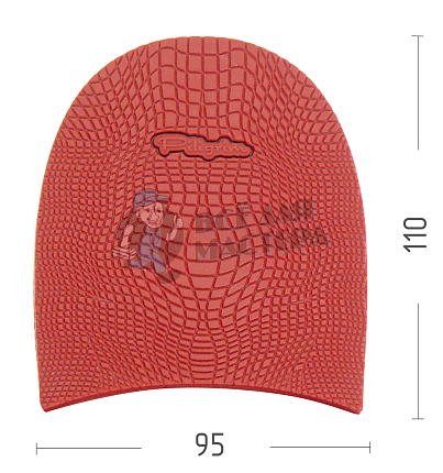 Набойка Piligrim "Черепашка", разм. XL, 95x110x6,5мм, цв.красный