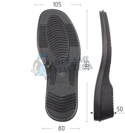 Подошва жен., Киров 80290 р. 39, цв. черный