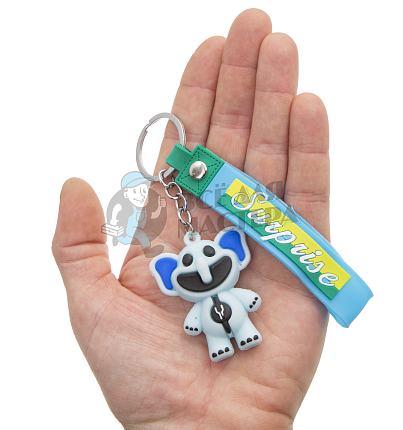 Брелок для ключей "Буббаслон" цв.голубой с черным + ремешок