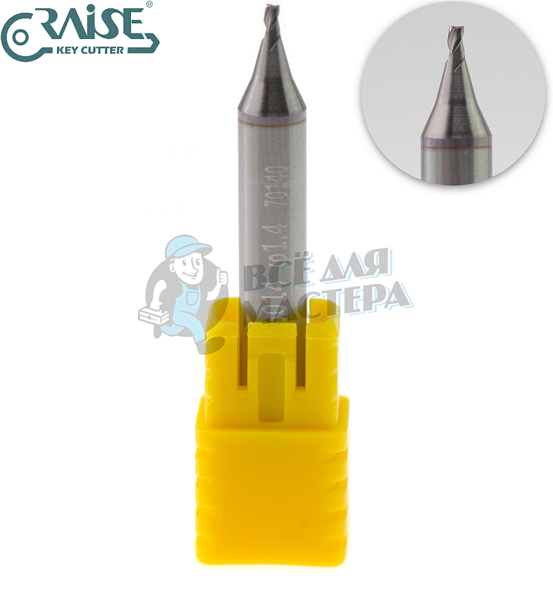 Вертик.фреза RAISE EW6014 ф1.4мм CARBIDE (ф1.4Х6Х40)								