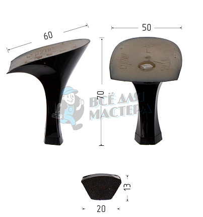 Каблуки ABS (2181) черн.лак. 7 см