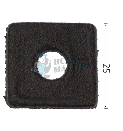 Изделие из экокожи 25х25мм , квардрат, цв.черный