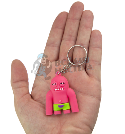 Брелок для ключей "FUGGLER", цв.розовый/салатовый