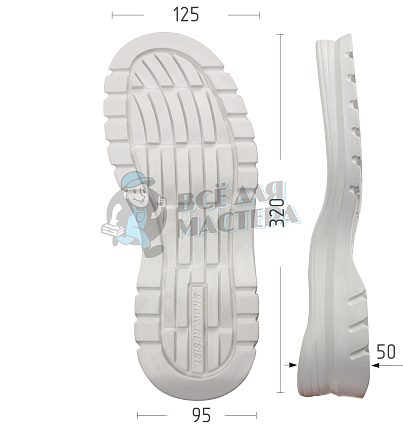 Подошва муж. Киров 90185 р. 40, цв. белый