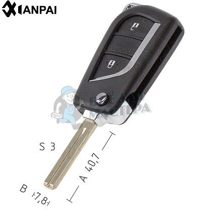 Корпус выкидного ключа TOY48 TOYOTA  //  КНР