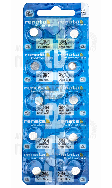Батарейка часовая RENATA 364 SR621SW BL10 Silver Oxide 1.55V (10/100) - Чертеж