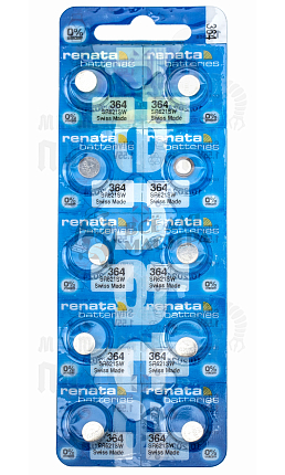 Батарейка часовая RENATA 364 SR621SW BL10 Silver Oxide 1.55V (10/100)