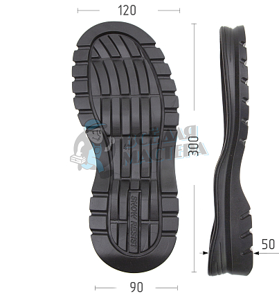 Подошва муж. "Snow Resist", Киров 90185 р. 41, цв. черный