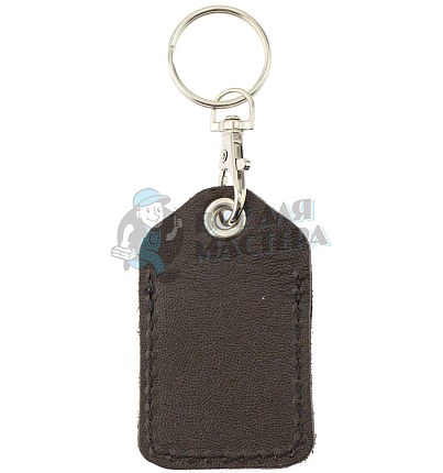 Чехол брелок прямоугольный с карабином, цв.коричневый 