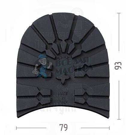 Набойка "Dunlop Tank" р.41-42, цв. черный, 8мм - Чертеж