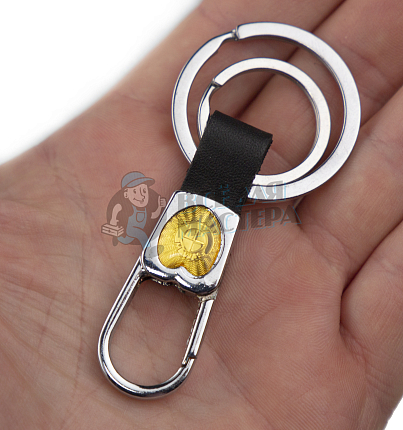 Авто карабин с двумя кольцами для ключей BMW