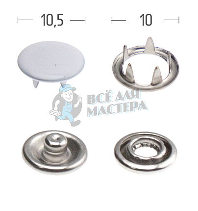 Кнопка рубашечная (закрытая) 10,5мм нерж цв 101