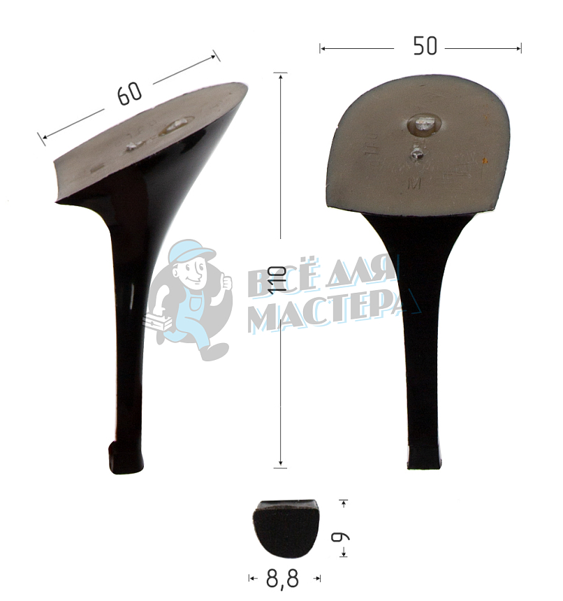 Каблуки ABS (8169) черн.лак. 10,5 см