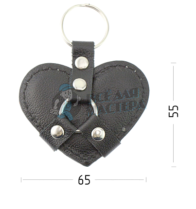 Брелок Сердце, цв.черный