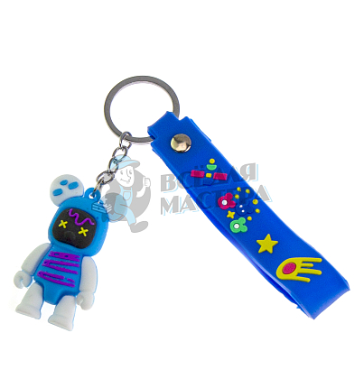 Брелок для ключей "Мишка Бербик" + ремешок, цв.голубой