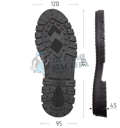 Подошва муж. "Track", Киров 33065-М р. 42, цв. черный