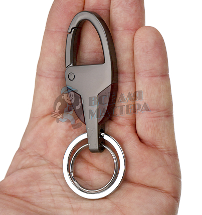 Карабин овальный с двумя кольцами для ключей