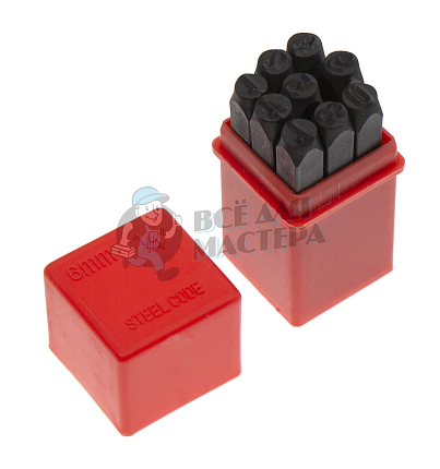 Штампы для тиснения по коже (цифры-9шт, 6мм)