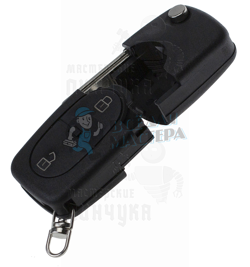 Корпус выкидного ключа HU-HAA.P1 HU66 HF55P65 2 кнопки овальные AUDI КНР