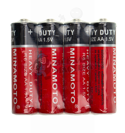 Батарейка Minamoto R6 AA Shrink 4 Heavy Duty 1.5V (4/60/1200) - Чертеж