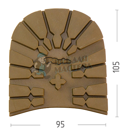 Набойка Piligrim "Танк", разм. L, 95x105x8мм, цв.хаки