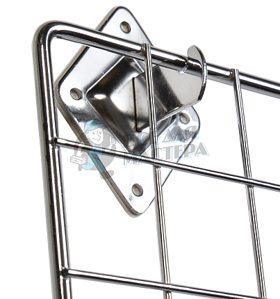 Торговая решетка (сетка) с кронштейнами для оборудования магазина, 1200*600, хром