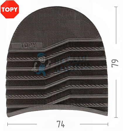 Набойки Topy  Serac, р-р 168, цв. коричневый (45) - Чертеж